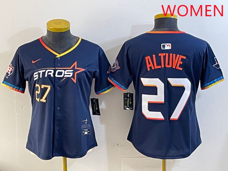 Women Houston Astros #27 Altuve Drak Blue Fourth generation Joint Name 2025 Nike MLB Jersey style 3->women mlb jersey->Women Jersey